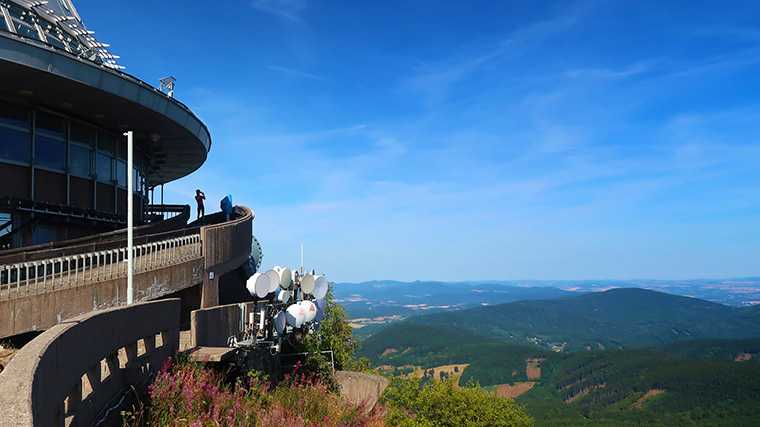 Uitzichtpunt Ještěd, Tsjechië.
