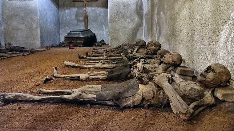 De mummies in het kapucijnerklooster van Brno.