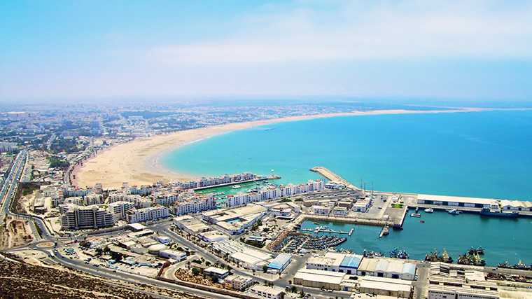 Het strand van Agadir.
