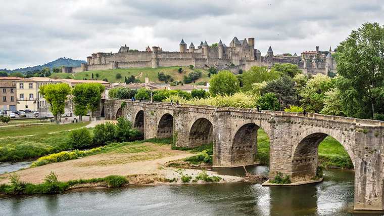 Zicht op Carcassonne.