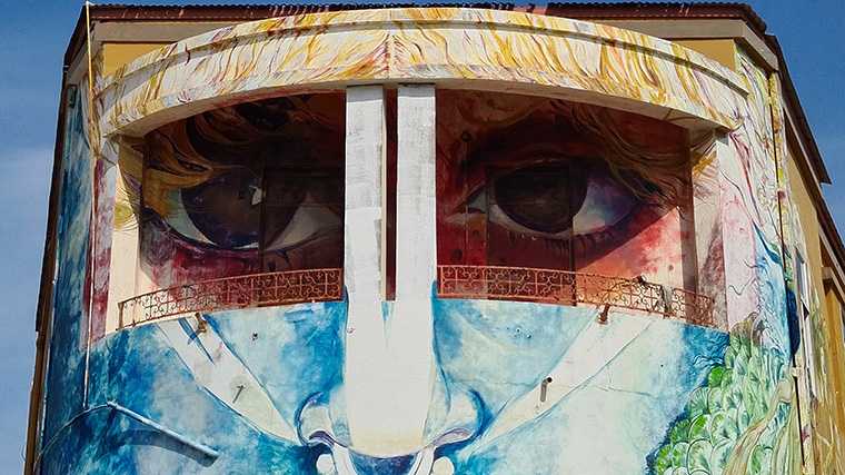 Muurschildering in San Nicolas, Aruba.