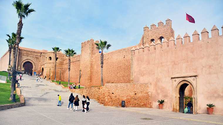 De muren van de kasba in Rabat.