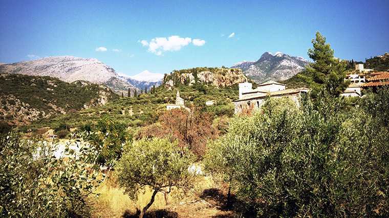 Het Griekse schiereiland Mani in het zuiden van de Peloponnesos.