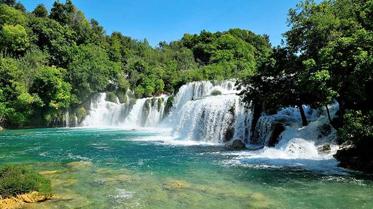 De watervallen in Krka Nationaal Park.