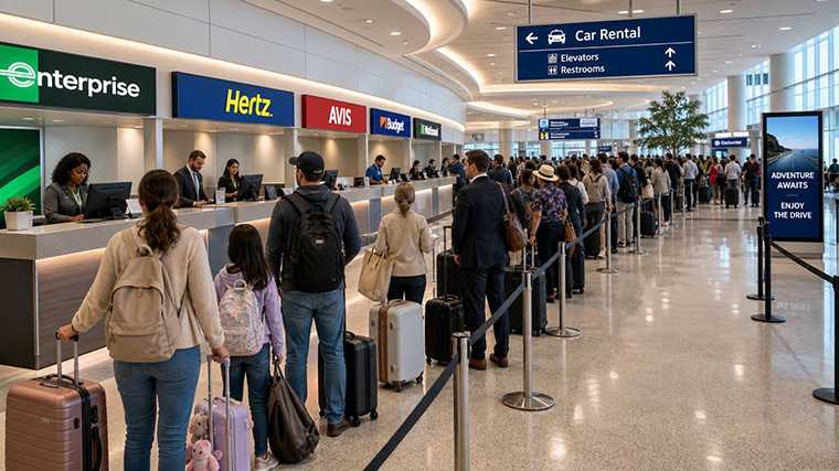 Vermijd piekdrukte op de luchthaven.