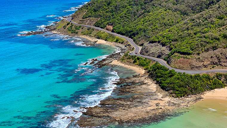 De Great Ocean Road aan de zuidkust van Australië.