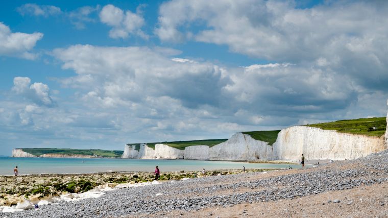 De kliffenkust Seven Sisters tussen Eastbourne en Brighton