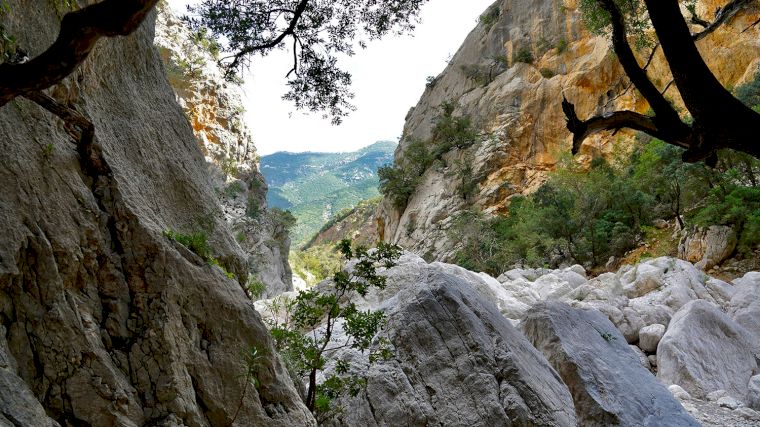 De indrukwekkende en diepe kloof Gola di Gorrupu