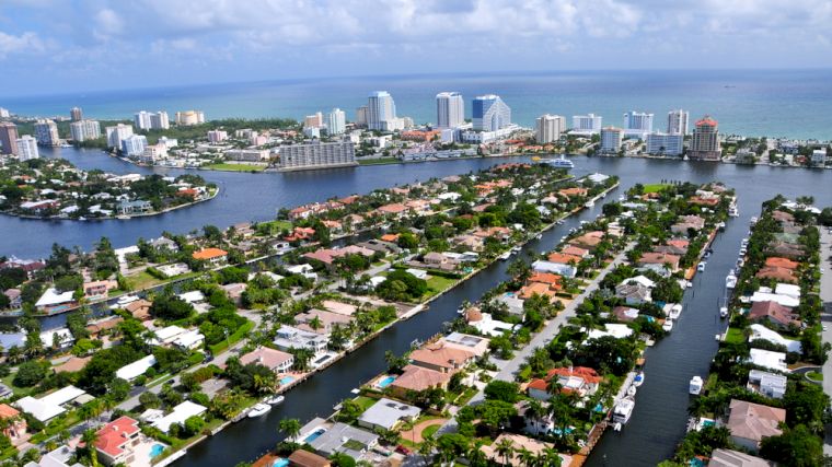 Fort Lauderdale wordt doorsneden door vele kanalen