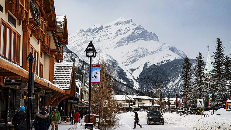 Het bergstadje Banff in Canada.