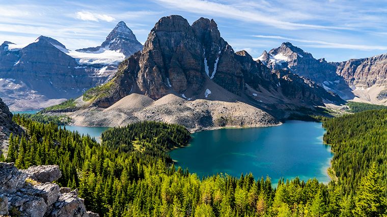 Mount Assiniboine in Kootenay, ten oosten van Highway 93 South.