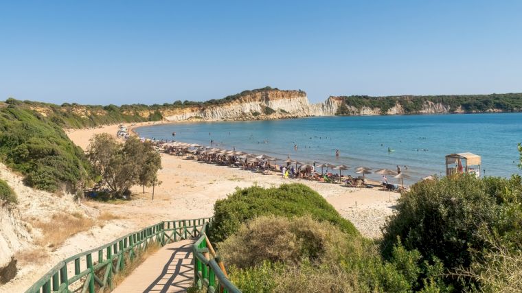 Het prachtige strand van Gerakas op het schiereiland Vassilikos.