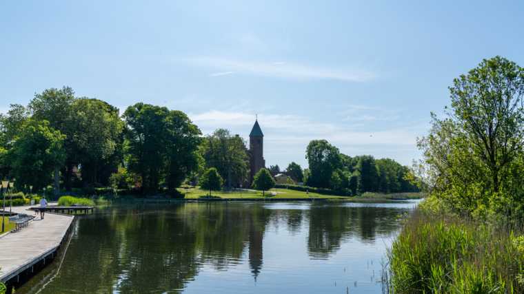 Het dorpje Maribo ligt aan het merengebied op Lolland.