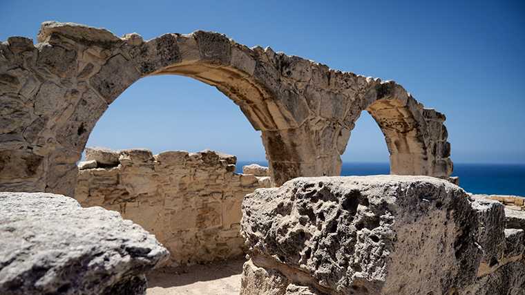Overblijfselen van de stad Kourion op Cyprus.