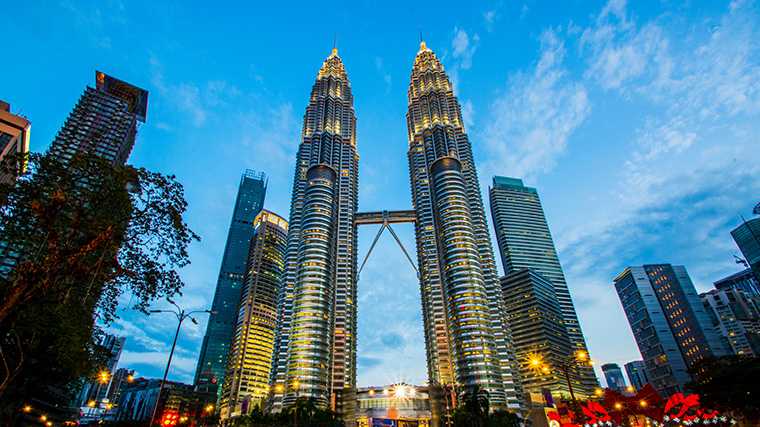 De iconische Petronas Towers in de Maleisische hoofdstad Kuala Lumpur.