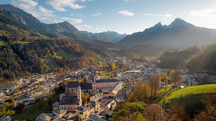 Het eind‑ of beginpunt van de Duitse Alpenweg: Berchtesgaden.