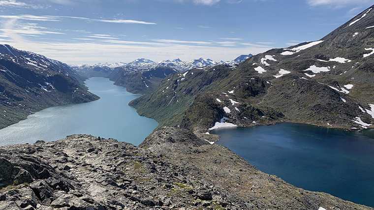 De uitdagende hike tussen twee meren in nationaal park Jotunheimen.
