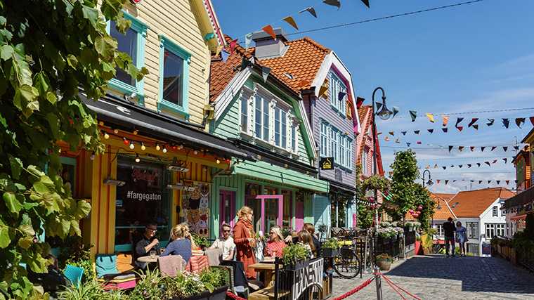 De kleurrijke Fargegaten in Stavanger.