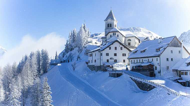 Een winter wonderland in het Italiaanse Camporosso.