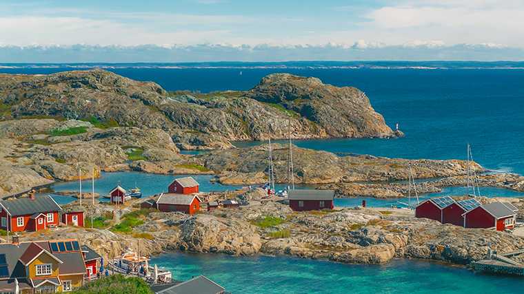 De eilandengroep Väderöarna voor de Bohuslän-kust.