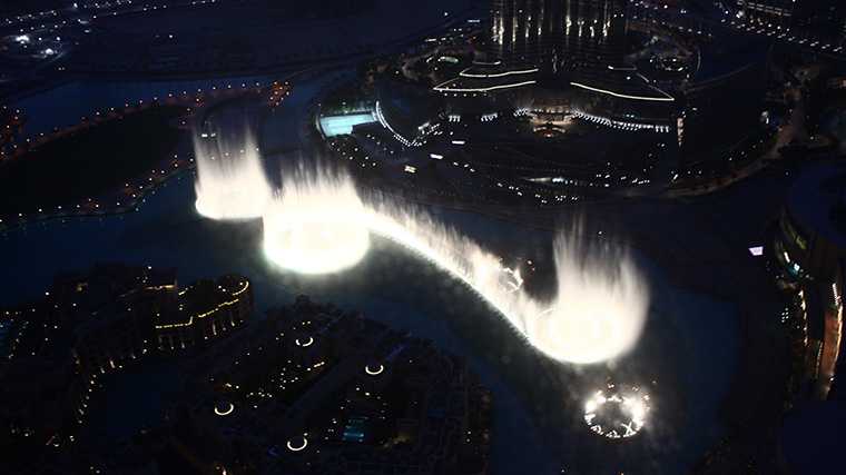De spectaculaire fonteinenshow in Dubai.