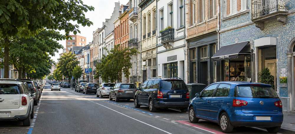 Huurauto parkeren in Europa. 