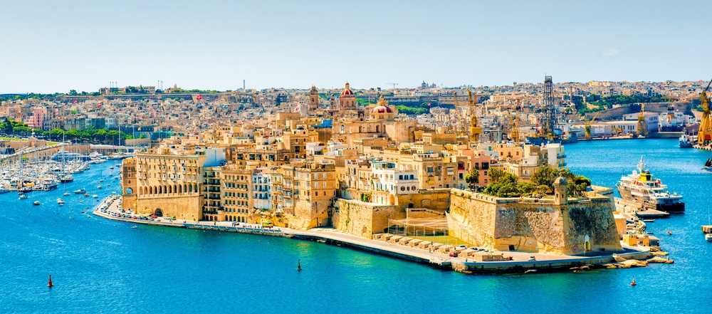 Zicht op Valletta, de hoofdstad van Malta.